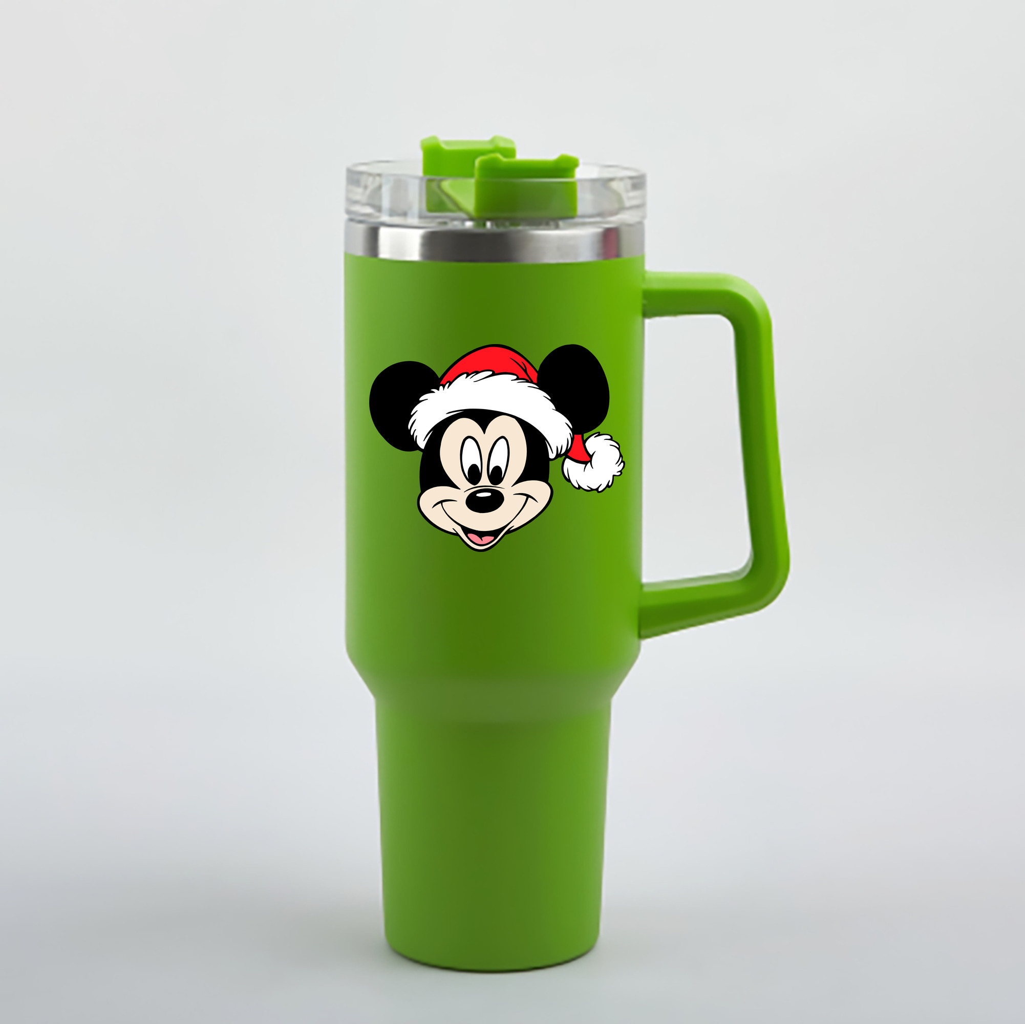 （画像用） ミッキーマウス Mickey Mouse 1200mL車用タンブラー - クリスタルステッカー（プラスチックストロー付き）